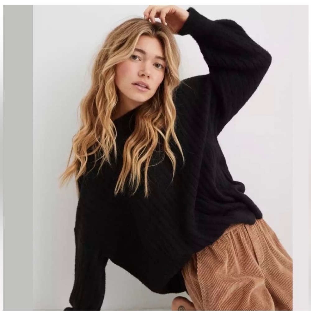 Aerie Buttercream Crewneck Oversized Sweater Size XL